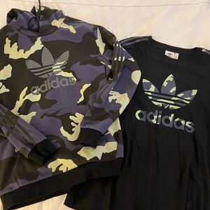 Adidas Men’s Hoodie & T-shirt! Size L NEVER WORN!